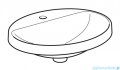 Geberit VariForm Umywalka owalna z półką z otworem na baterię, bez przelewu 50x45cm szkliwiony spód KeraTect 500.715.00.2