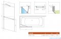 Radaway Idea Pnj parawan nawannowy 100cm  L/P z wieszakiem przejrzyste 10001100-01-01W