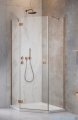 Radaway Essenza Ptj Brushed Copper kabina pięciokątna 90x80cm lewa szczotkowana miedź 1385010-93-01L/1385053-01-01