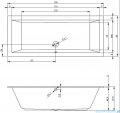 Riho Lugo wanna prostokątna 190x80cm + nóżki B135001005/207093