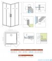Radaway Idea Kdd Brushed Nickel kabina 90x80cm szczotkowany nikiel 387060-91-01L/387061-91-01R