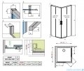 Radaway Idea Black 8 Kdd kabina 100x100cm czarny mat/szkło przejrzyste 10370100-54-01L/10370100-54-01R