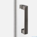 New Trendy Nesta Gunmetal Brushed kabina pięciokątna asymetryczna 100x80x200 cm lewa drzwi lewe grafit szczotkowany/szkło przejrzyste K-4793
