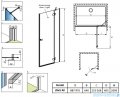 Radaway Essenza Black Dwj drzwi wnękowe 90cm prawe szkło przejrzyste 1385013-54-01R
