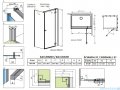 Radaway Essenza Kdj Brushed GunMetal kabina 90x80cm prawa szczotkowany grafit 1385044-92-01R/1384051-01-01