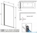 Radaway Eos PNJ Parawan nawannowy 70 lewy szkło przejrzyste 205101-101L
