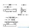 Tres CUADRO bateria jednouchwytowa ścienna prysznicowa czarny mat 00716703NM
