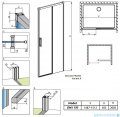 Radaway Idea Black Dwj drzwi wnękowe 150cm prawe czarny mat/szkło przejrzyste 387019-54-01R