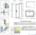Radaway Idea Kdj Brushed GunMetal kabina 140x110cm prawa szczotkowany grafit 387044-92-01R/387053-92-01L