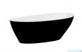 Besco Goya XS 142x62cm wanna biało-czarna wolnostojąca + syfon klik-klak czarny czyszczony od góry #WMD-140-GWB