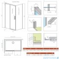 Radaway Idea Kdj Brushed Nickel kabina 150x90cm lewa szczotkowany nikiel 387045-91-01L/387050-91-01R