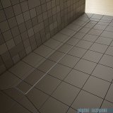Radaway prostokątny brodzik podpłytkowy z odpływem liniowym Basic na dłuższym boku 159x89cm 5DLA1609B,5R115B,5SL1