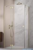 Radaway Essenza Ptj Brushed Gold kabina pięciokątna 100x90cm lewa szkło przejrzyste 1385010-99-01L/1385057-01-01