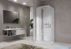 Novellini Glax 2 2.0 kabina z hydromasażem hydro plus 90x90 lewa srebrna G22GF90ST1L-1BB
