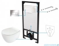 Deante Silia podtynkowy zestaw WC z miską + deską wolnoopadającą + przycisk chrom CDLS6ZPW