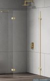 New Trendy Eventa Gold Shine kabina walk-in 140x200 cm jednoelementowa z dodatkową ścianką przejrzyste Złoty połysk EXK-4857