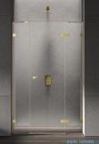 New Trendy Eventa Gold Shine drzwi wnękowe pojedyncze z dodatkową ścianką 110x200 cm przejrzyste prawe Złoty połysk EXK-4682