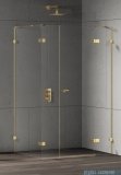 New Trendy Eventa Gold Shine kabina prysznicowa prostokątna 150x80x200 cm prawa przejrzyste Złoty połysk EXK-4779