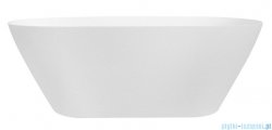 Besco Moya Matt 160x68cm wanna wolnostojąca biała matowa konglomeratowa + syfon klik-klak złoty czyszczony od góry #WMMB-160MKG