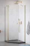 Radaway Nes Brushed Gold Ptj kabina pięciokątna 80x90cm lewa złoto szczotkowane 10052000-99-01L/10052600-99-01