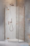 Radaway Essenza 8 Brushed Copper Ptj kabina pięciokątna 90x80cm lewa szczotkowana miedź 10490000-93-01L/10490600-01-01