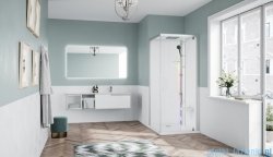 Novellini Glax 1 2.0 kabina z sauną parową 90x90 prawa srebrna G21GF99DM5-1BB