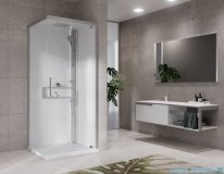 Novellini Glax 2 2.0 kabina z hydromasażem 90x90 prawa srebrna G22GF99DT1-1BB