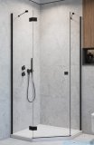 Radaway Essenza 8 Black Ptj kabina pięciokątna 100x100cm lewa czarny mat/szkło przejrzyste 10490000-54-01L/10490300-01-01