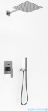 Kohlman Experience Gray zestaw prysznicowy z deszczownicą kwadratową 30x30 cm szczotkowany grafit QW210EGQ30