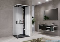 Novellini Glax 2 2.0 kabina z hydromasażem hydro plus 90x90 prawa czarna G22GF90DM1L-1HU