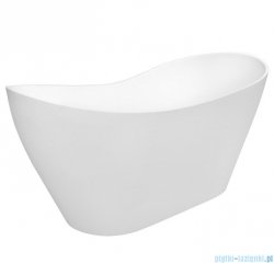 Besco Viya 160x70cm wanna wolnostojąca konglomeratowa MATOWA + syfon klik-klak chrom #WMMB-160V
