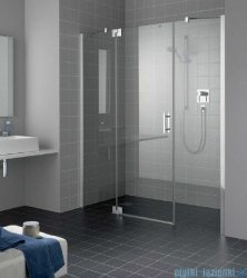 Kermi Filia Xp Drzwi wahadłowe 1-skrzydłowe z polami stałymi, prawe, przezroczyste KermiClean/srebrne 170x200cm FX1GR17020VPK