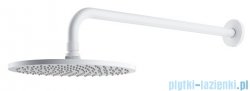 Omnires SlimLine Deszczownica mosiężna 1-funkcyjna ø 25 cm z ramieniem biały mat WGSET1WM
