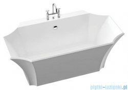 Marmorin La Donna wanna przyścienna z przelewem i 4 otworami na baterie 164x89 biała 565165020214