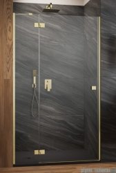 Radaway Essenza 8 Brushed Gold Dwj drzwi wnękowe 90cm lewe szczotkowane złoto/szkło przejrzyste 10480612-01-01L/10460237-99-01L