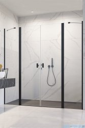Radaway Nes 8 Black Dwd II drzwi wnękowe 180cm W2 czarny mat/szkło przejrzyste 10081093-54-01/10080187-54-01