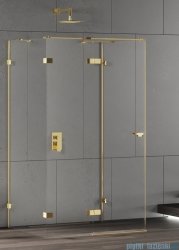 New Trendy Eventa Gold Shine kabina prysznicowa przyścienna 90x90x200 przejrzyste Lewa Złoty połysk EXK-4800