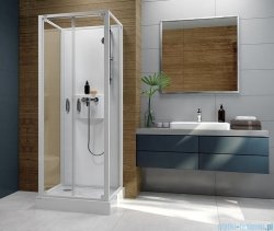 Sanplast Basic Complete KCDDp/BASIC-SHP+Bza kabina czterościenna kompletna 90x90x202 cm przejrzysta 602-460-2430-01-4H0