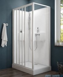 Sanplast Basic Complete KCDTr/BASIC-SHP+Bza kabina czterościenna kompletna 80x120x202 cm przejrzysta 602-460-0840-01-4H0