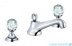 Kludi Adlon bateria umywalkowa 3-otworowa z kryształowymi uchwytami 5104605G5