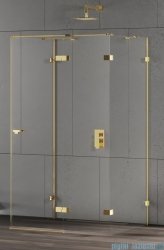 New Trendy Eventa Gold Shine kabina prysznicowa przyścienna 100x80x200 przejrzyste Prawa Złoty połysk EXK-4805