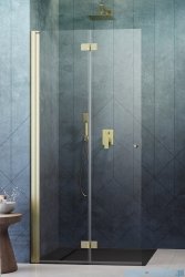 Radaway Nes KDD B Brushed Gold kabina walk in 80cm lewa szczotkowane złoto 10024080-99-01L