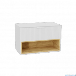 Excellent Tuto 2.0 szafka wisząca front ryflowany 80x50x46,5 cm biały połysk MLEX.2171.K.80.031W.WHWH