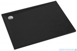 Omnires Stone brodzik prysznicowy prostokątny 80x100x3 cm czarny mat STONE80/100BL
