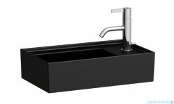 Laufen Kartell umywalka ścienna z ukrytym liniowym odpływem 46x28cm czarny mat H8153347161111