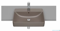 Roca FINECERAMIC umywalka wpuszczana w blat cienkościenna SQUARE 55x42 cafe A32753S660
