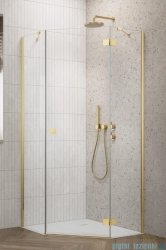 Radaway Essenza 8 Gold Ptj kabina pięciokątna 80x90cm prawa złoty połysk/szkło przejrzyste 10490000-09-01R/10490400-01-01
