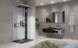 Novellini Glax 2 2.0 kabina z hydromasażem 80x80 czarna G22A89M1-1HU