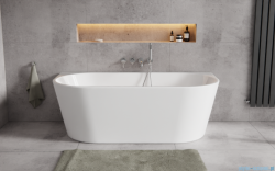 Besco Vica New wanna 170x80cm wolnostojąca przyścienna z odpływem klik-klak chrom #WAS-170VNO