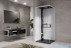 Novellini Glax 2 2.0 kabina masażowo-parowa 80x80 lewa czarna G22GF80SM5-1HU